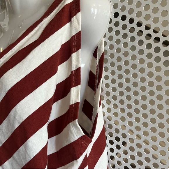 Anthropologie Dulcina Asymmetrical Top Size Small in Rust and White Stripes - Picture 5 of 12